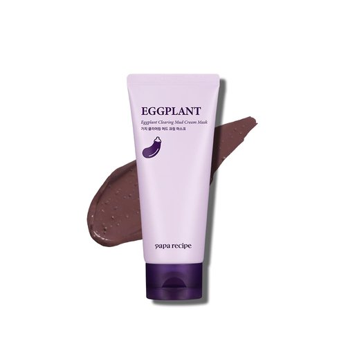 Papa Recipe Eggplant Clearing Mud Cream Mask - Deep Pore Purifying & Hydrating | Gentle Exfoliation for Sensitive Skin