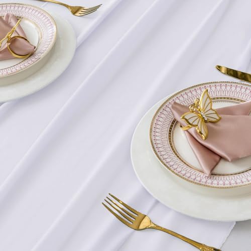 10ft White Chiffon Table Runner Pack of 12 - Rustic Wedding & Event Decor Variation of THIS listing