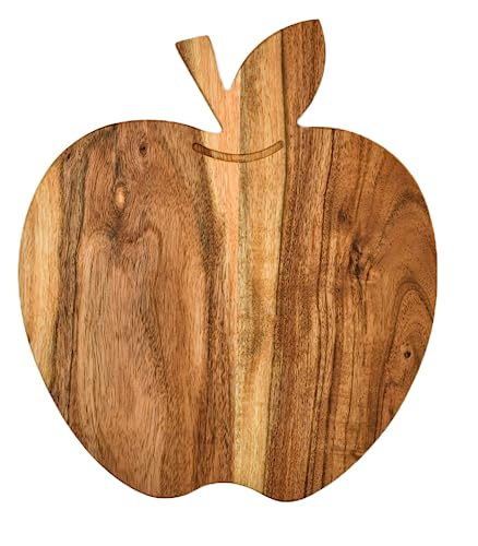 Organic Acacia Cutting Board with Handle - Cheese, Fruit & Salad Serving Board