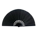 Multicoloured UV Glow Hand Fan - Large Folding Rave Bamboo Fan for Party Dancing Wedding