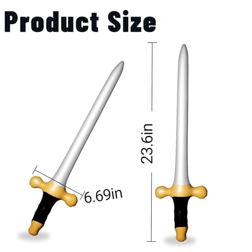 24PCS Inflatable Pirate Swords Set for Party, Cosplay & Halloween - Black & Gold, Variation 24
