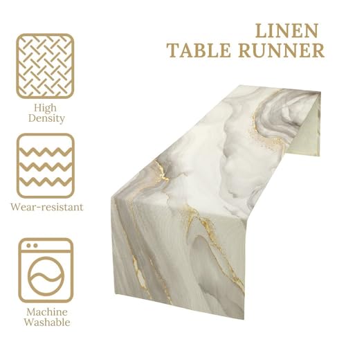 Marble Black 13x60 Inch Modern Table Runner with Gold Veins - Variant W13"x L60"