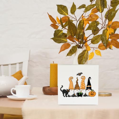 Rustic Fall Wooden Sign Decor - Gnome Pumpkin Halloween Home Office Bedroom Accent