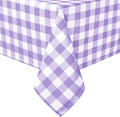 Checkered Square Tablecloth 54x54 Inch - Purple & White Waterproof Polyester