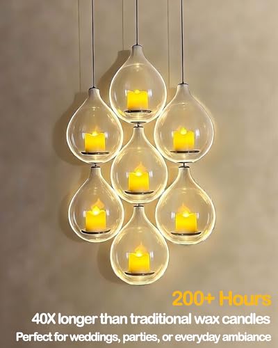 Battery Operated LED Tea Lights Set - 24 Pcs, 200+ Hours, Realistic Flicker