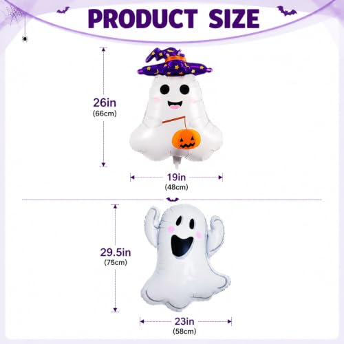 Halloween Ghost Balloons Set - Foil Party Decorations for Halloween