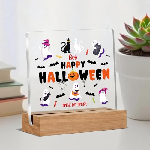 Halloween Coworker Gift Acrylic Ghost Decor for Office & Home - 4x4 Inches