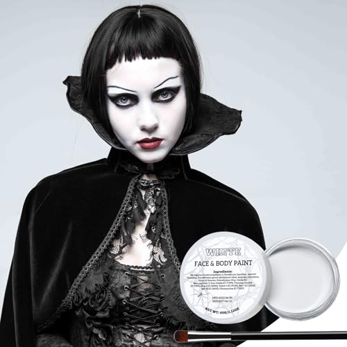Black and White Face and Body Paint Set for Halloween Skeleton Makeup, SFX & Cosplay