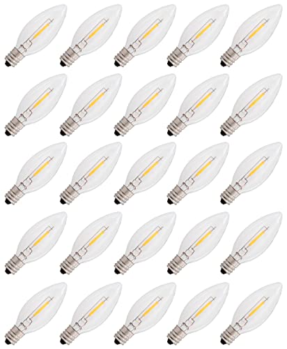 25-Pack LED Replacement Bulbs for Candle Lamps - 7W Equivalent, Clear, E12 Base - Steady Burn, 120V - Variation of THIS listing