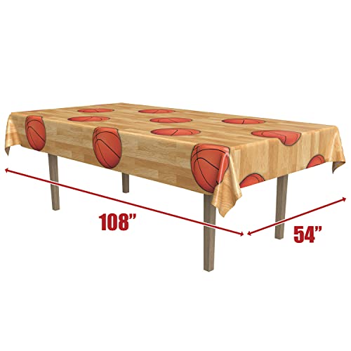 Basketball Table Covers Set of 2, 54 x 108 Inches - Sports Party Decor