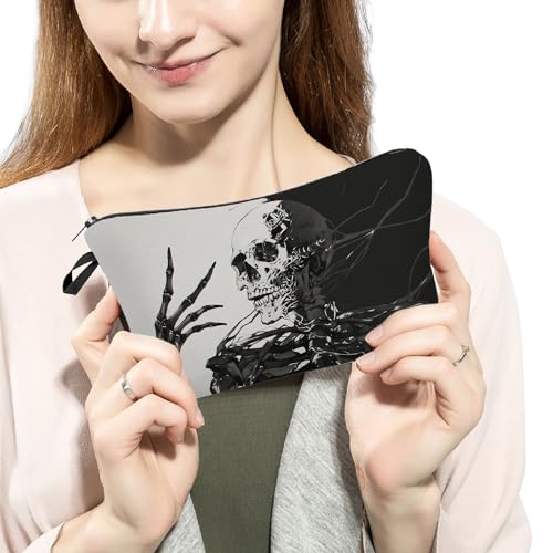 Gothic Skeleton Small Makeup Bag - Cute Durable Cosmetic Pouch - Variation hzz14816