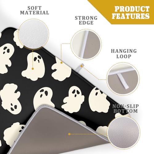Kawani Halloween Ghost Dish Drying Mat 18x24 Inches Reversible Microfiber Kitchen Mat