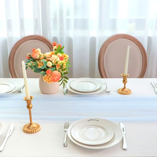 Light Blue Cheesecloth Table Runner 10FT for Wedding & Party Decor