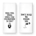 Poison Don’t Make Me Poison You Kitchen Towel Set - Funny Halloween Decor, 2 Pack