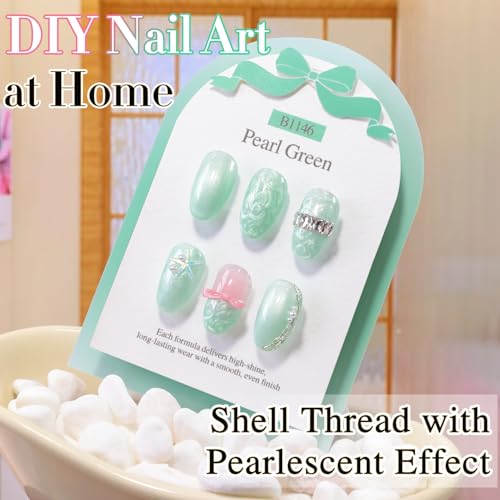 Gel Nail Polish 15ML - Pearl Green, Same Color & Bottle Soak Off Manicure