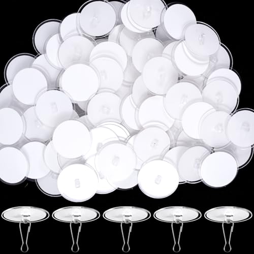 Self-Adhesive Ceiling Hooks 60 Pack Clear Disc for Hanging Decorations - Variation of Transparent-60 Pack