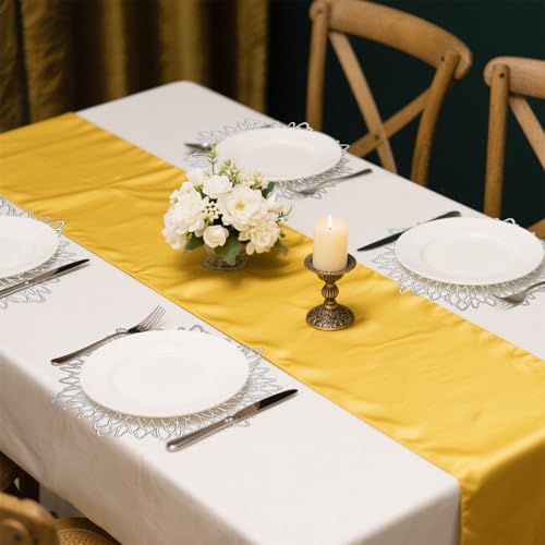 Silver Flower Placemats Set of 4 - Elegant Vinyl Table Mats for Dining & Events