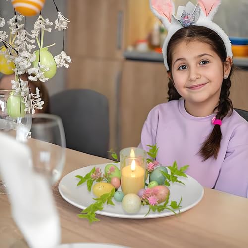 Easter Egg Candle Rings Set of 3 Spring Wreaths for Candle Holders and Decor