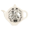 Ceramic Spooky Bat Spoon Holder - Halloween Kitchen Decor, Black