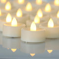 24 Battery-Operated Flameless LED Tea Light Candles Warm White - Safe Decor