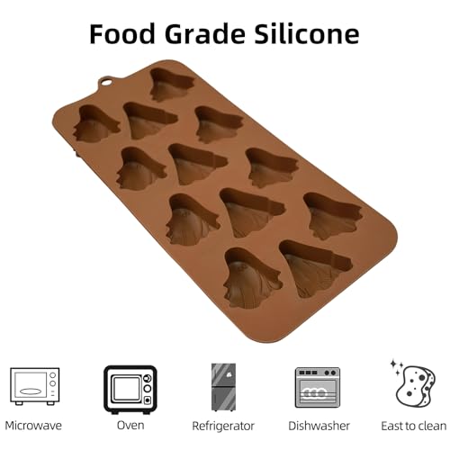 Halloween Ghost Silicone Mold - 2-Piece Food-Grade Candy and Cake Decor