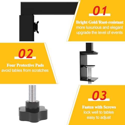 Adjustable Table Arch Stand with Clamps Black for Events and Decorations - Variation 1