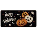 Halloween Ghost Doormat with Pumpkins Bat Welcome Mat 17x36 Inch Non-Slip Indoor Outdoor Seasonal Entryway - Variation: Three Pumpkins 1.5x3 ft