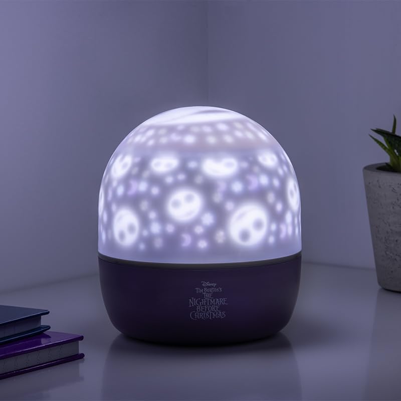 Night Light Projector Lamp with Jack Skellington Scenes & Creepy Sounds - Halloween Decor