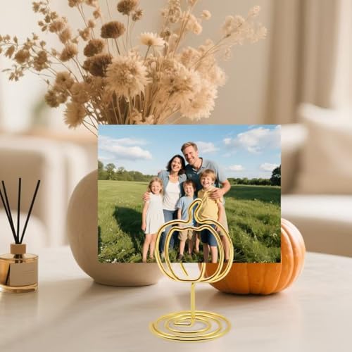 Gold Photo Holders 2 Inch Table Number Stands for Wedding Party Fall Decorations Style 1
