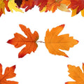 Artificial Maple Leaves Bulk 50 Pcs 2-Leaf Fall Decor - Orange Yellow & Red Variation