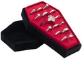 Gothic Velvet Coffin Ring Box Jewelry Organizer - Black & Red Variation