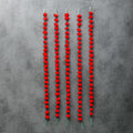 Red Woolen Marigold Garland - Artificial Flower Decor for Indian Weddings & Festivals - Pack of 5