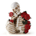 Gothic Skeleton Couple Figurines for Halloween Home Decor - Spooky Dark Romantic Statue Set