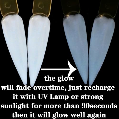 Glow in the Dark Clear Gel Nail Polish - Long Lasting UV/LED Curing - Pack of 1 GP66A