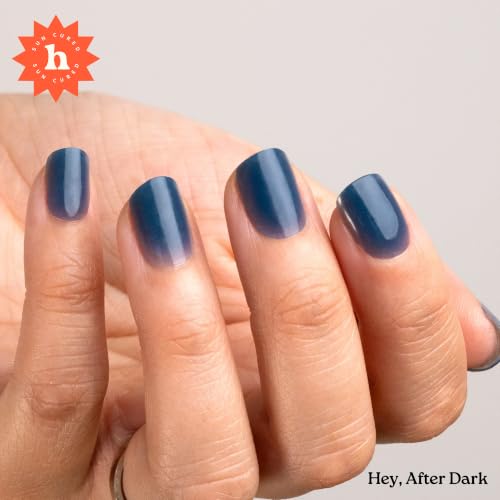 Semi Cured Gel Nail Strips - After Dark Navy Nail Wraps, Easy Sun & UV Cure