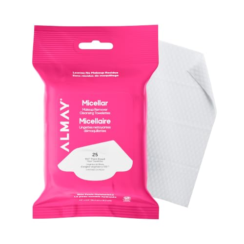 Micellar Makeup Remover Wipes - 25 Count, Hypoallergenic & Plant-Based