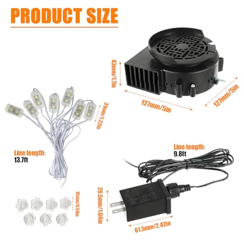 LED Inflatable Air Blower Fan with Light String for Holidays and Parties