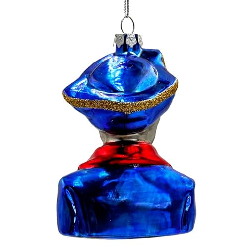 Pirate Skeleton Glass Ornament with Gothic Nautical Design - Halloween Decor - Variation of Fierce Pirate Skeleton Glass Ornament