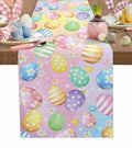 Easter Colorful Egg Table Runner 13x72 Inches Spring Flowers Cotton Linen Decor — Variation of Easter Eggjim5339