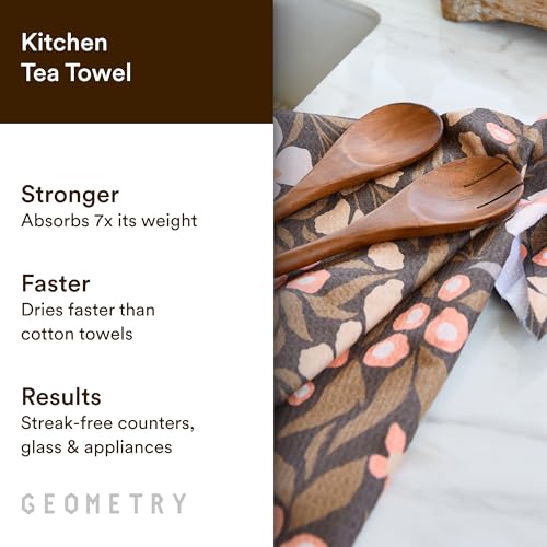 Geometry Fall Vibes Kitchen Towels Set - 18x30 Inch Microfiber Dish Cloths - 2 Pack