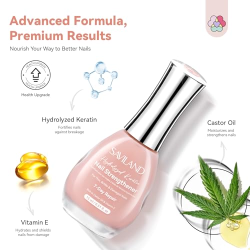 SAVILAND Nail Strengthener & Growth Serum - Nude, 0.5 Fl Oz