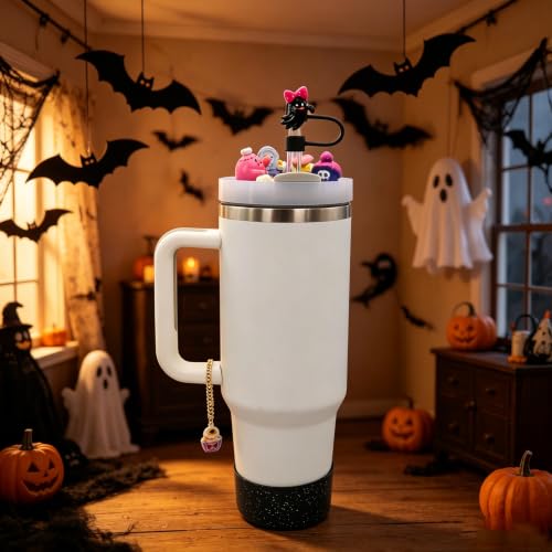 Halloween Cup Lid Topper Decoration for Stanley 40oz - Set of Accessories - J Variation