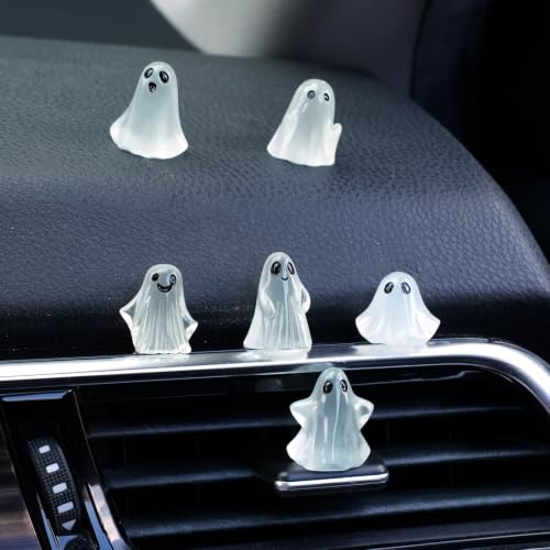Ghost Car Dashboard Decorations - White Ghost Goth Car Accessories Set of 6