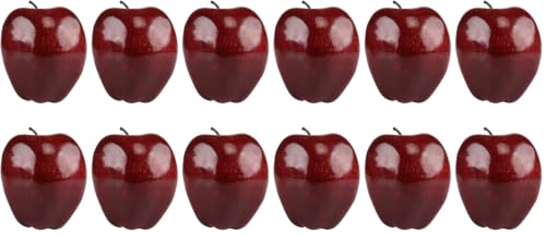Artificial Red Apples Fake Fruit for Decoration, 3.3 x 2.9 Inches, Pack of 6 - Realistic Faux Kitchen & Party Decor Variation of THIS listing