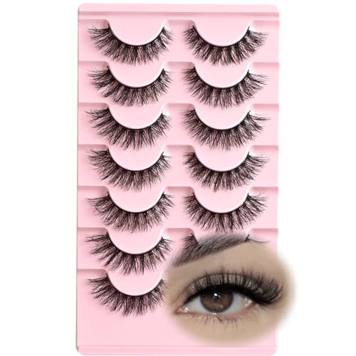 FARRED Cat Eye False Eyelashes A12 8-14MM Wispy Short Fluffy Strip Lashes
