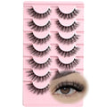 FARRED Cat Eye False Eyelashes A12 8-14MM Wispy Short Fluffy Strip Lashes