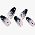 Abyss Smoke Ombre Press-On Nails Medium Almond Stiletto Fake Nails Set
