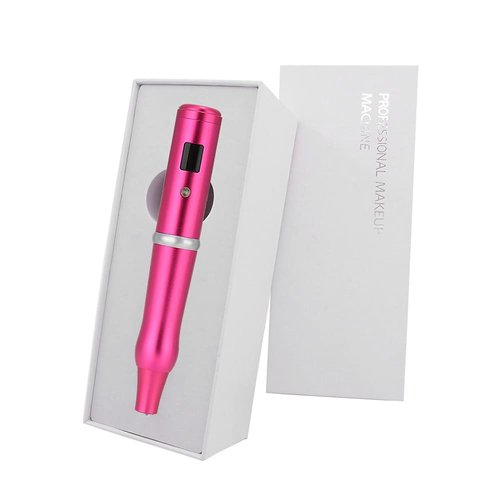 ALIWOD Permanent Makeup Pen Eyebrow Pen Tattoo Rotary Machine 10PCS Needles For Eyebrows,Eyeliners, Lips And Small-Tattoo(Rose red) AP657R