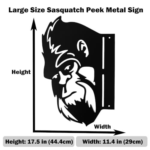 Bigfoot Silhouette Metal Yard Art Sign for Garden Fence Patio Outdoor Decor 17.6x11.4 in