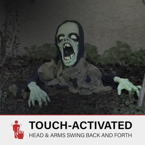 Halloween Animatronic Zombie Groundbreaker 21-In Touch-Activated with Lights & Sound - Indoor/Outdoor Decor